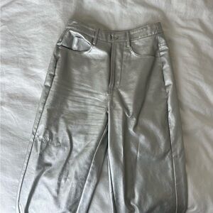 WAYF Metallic Straight Leg Pants